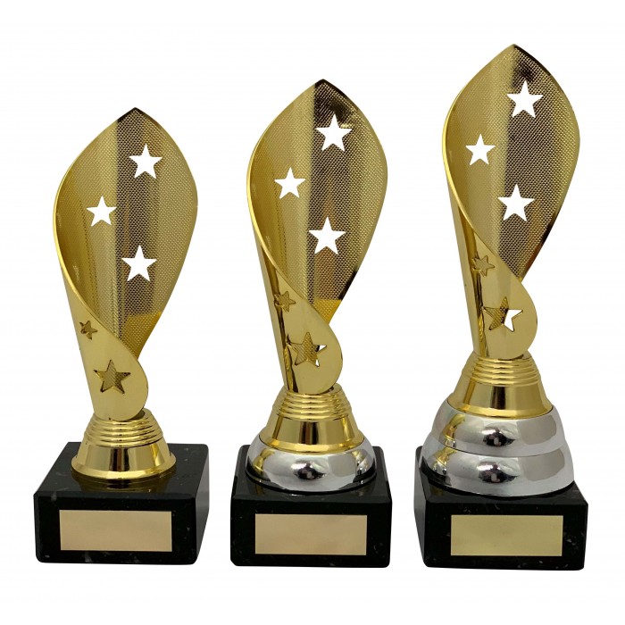DANCE STAR TWIRL TROPHY - 3 SIZES AVAILABLE - SILVER & GOLD
